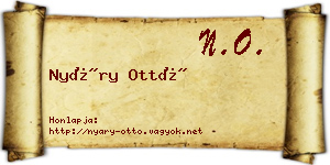 Nyáry Ottó névjegykártya